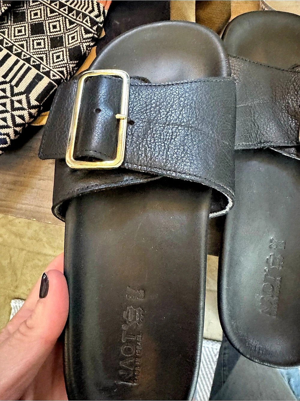 NAOT Black Buckle Slide Sandals - Picture 2 of 4